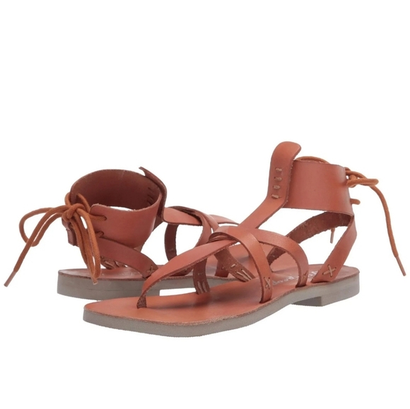 Free People Vacation Day Leather Wrap Lace-Up Ankle Gladiator Sandals - Picture 6 of 14
